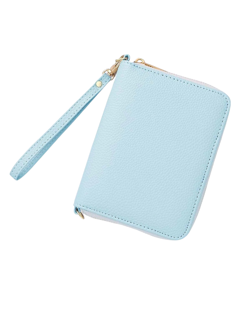 A7 Pebble Leather Zipper Wristlet Binder 💖