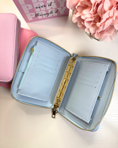 A7 Pebble Leather Zipper Wristlet Binder 💖