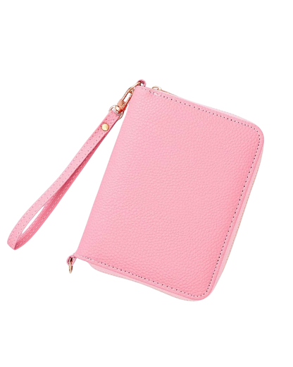 A7 Pebble Leather Zipper Wristlet Binder 💖