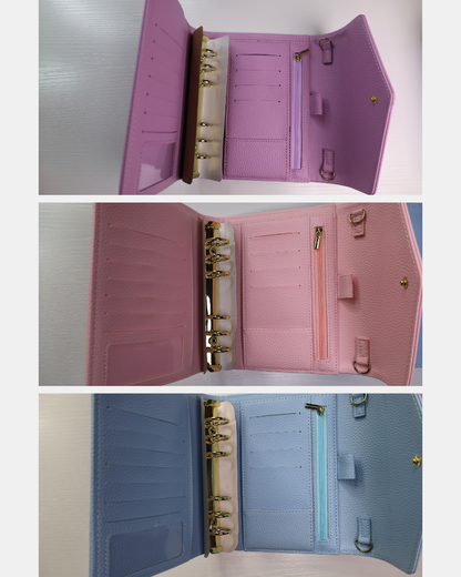 A6 Trifold Pebble Leather Binder