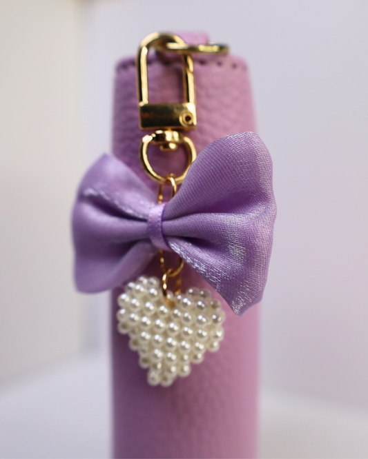 Bow Pearl Heart Charm