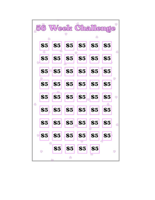 A5 Purple 52 Weeks Savings