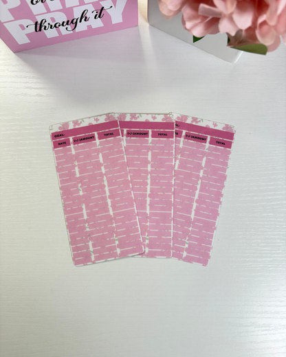 Budget Sheets - Set Of 3