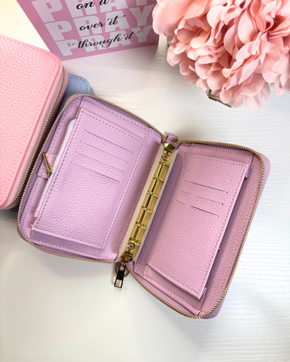 A7 Pebble Leather Zipper Wristlet Binder 💖
