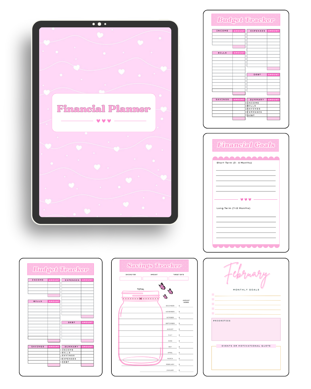 Pink A5 ✨ Financial Planner Digital Download