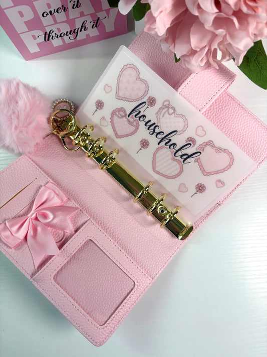 Cute Pink Heart Matte Vellum Cash Envelopes