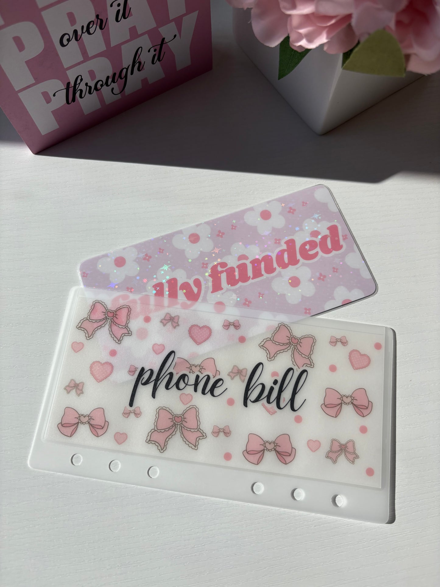 Floral Holographic Fully Funded place holders - Set of 3