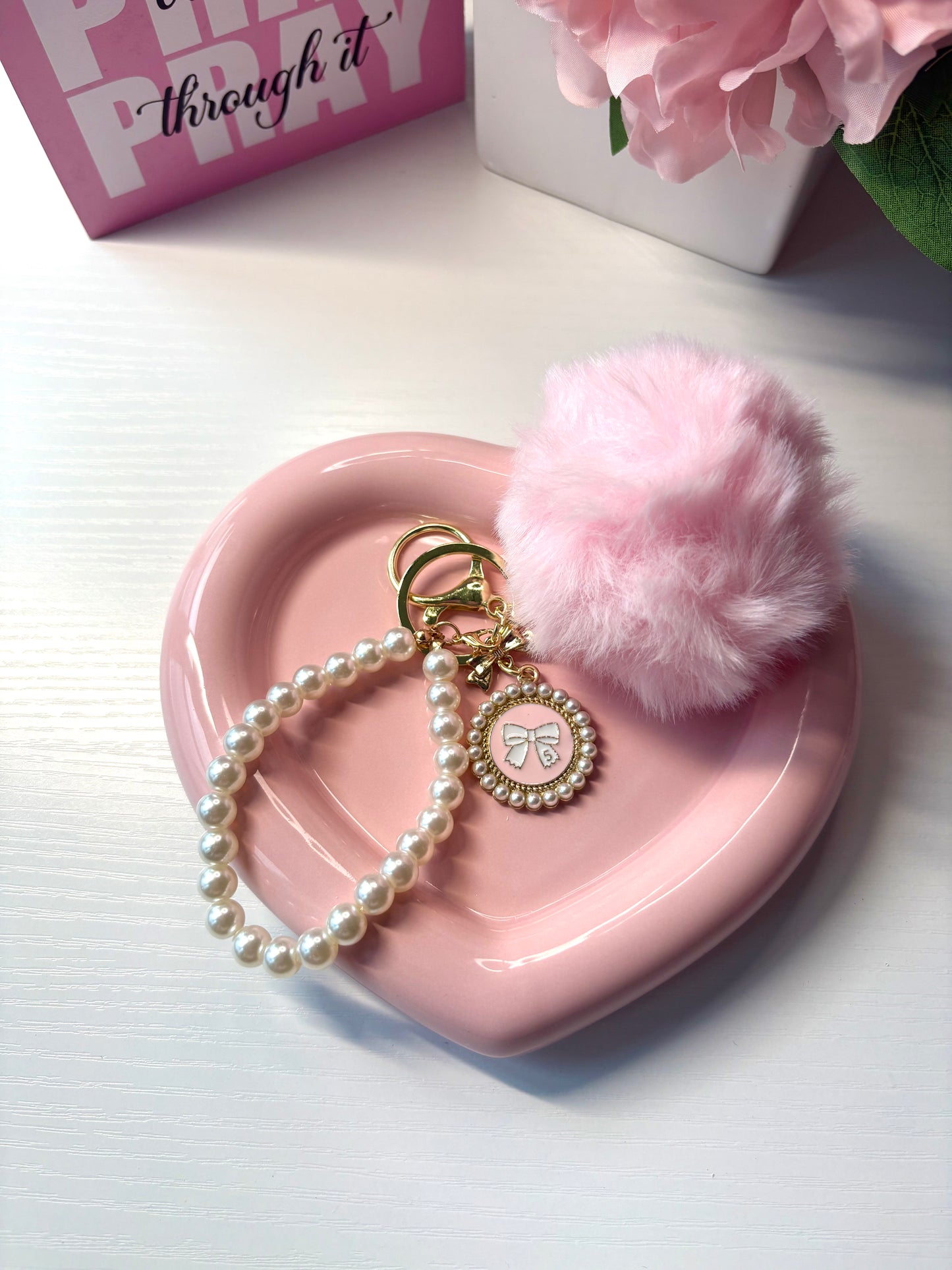 Pink Puff Binder Charm
