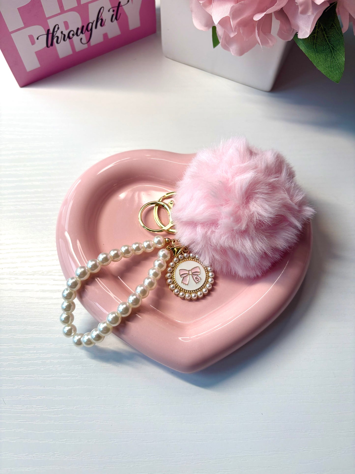Pink Puff Binder Charm