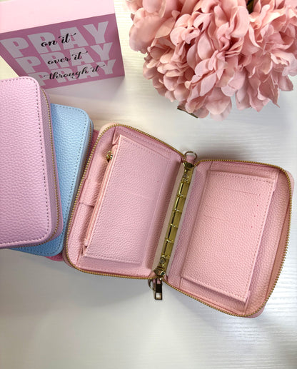 A7 Pebble Leather Zipper Wristlet Binder 💖